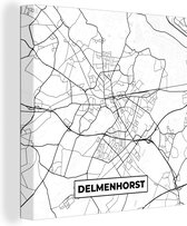 Tableau sur toile Delmenhorst - Carte - Plan d'étage - Plan de la ville - 20x20 cm - Décoration murale