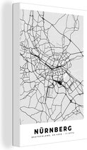 Canvas Schilderij Mainz - Kaart - Stadskaart - Plattegrond - Duitsland - 40x60 cm - Wanddecoratie