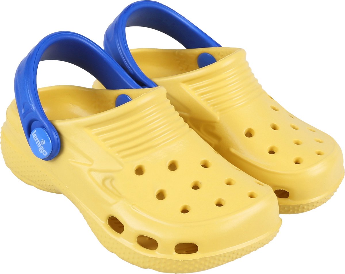 Lemigo Geel blauwe rubberen crocs voor kinderen