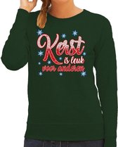 Foute kersttrui / sweater groen kerst is leuk voor anderen voor dames - kerstkleding / christmas outfit M