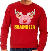 Foute kersttrui / sweater braindeer rood voor heren - Kersttruien XXL
