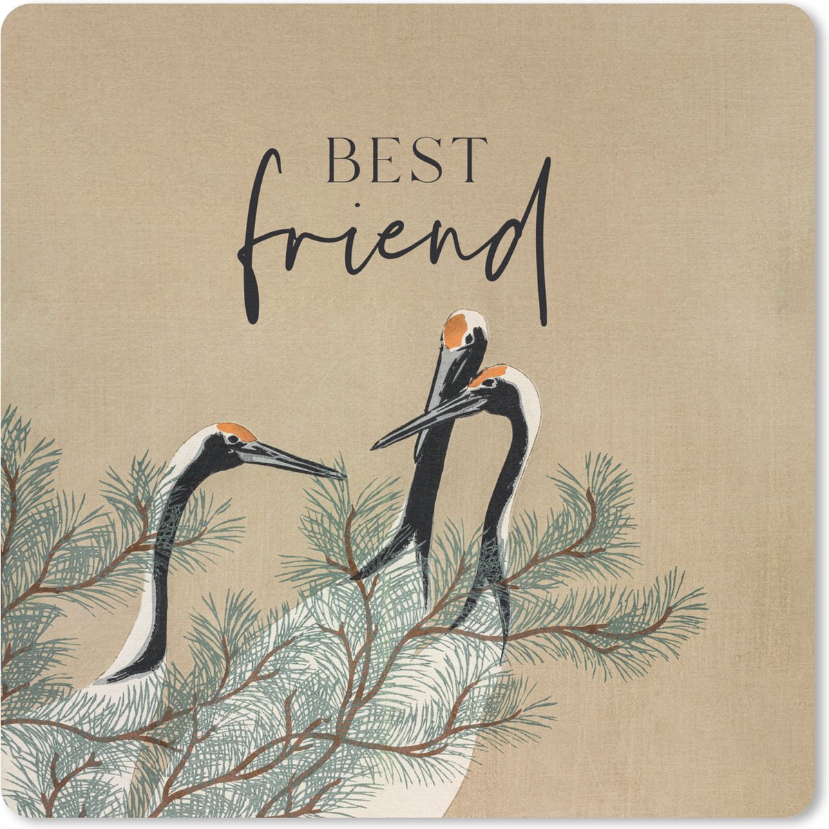 Muismat 20x20 cm - Mousepad Best friend - Quotes - Spreuken - Vrienden - Muismatten