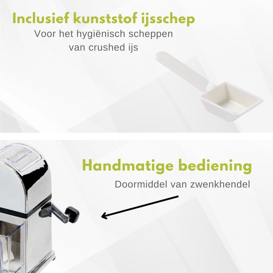 BarUp IJscrusher met IJsschep - Professionele Ice Crusher - RVS Messen - IJsvergruizer Handmatig van BarUp — afbeelding 5