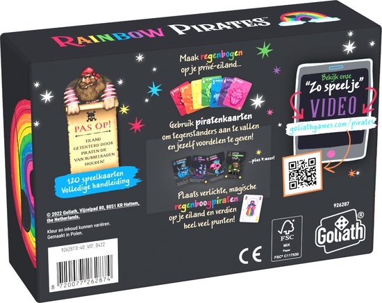 Thumbnail van een extra afbeelding van het spel Rainbow Pirates - Partyspel - Kaartspel