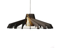 Van Tjalle en Jasper | Nikolamp Tesla XL hanglamp - Black | Extra Groot | MDF (hout) - Laser gesneden | Zwart | E27 fitting | Dimbaar - Geschikt voor dimbare E27 LED lichtbron | Uniek Dutch Design Product | Gemaakt in Amsterdam