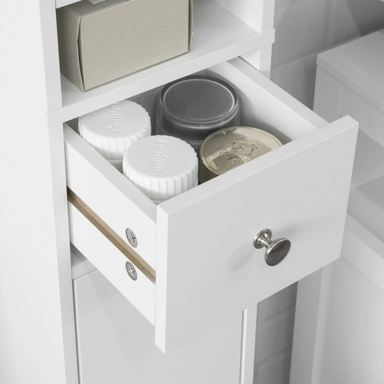 Supfine Opbergkast, wit, badkamerkast, opslag, kleine toiletkast