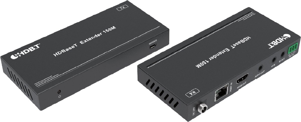 GeMNeXT EXT-HBT150-SET - 4K@60Hz HDMI2.0 - HDBaseT video extender set tot 150 meter