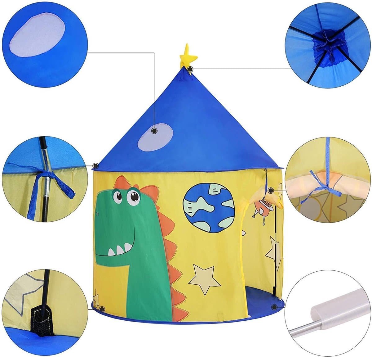 KORIMEFA Speeltent Voor Kinderen – Pop-up Prinsessenkasteel, 105x105x135 Cm, Voor Binnen En Buiten, Roze