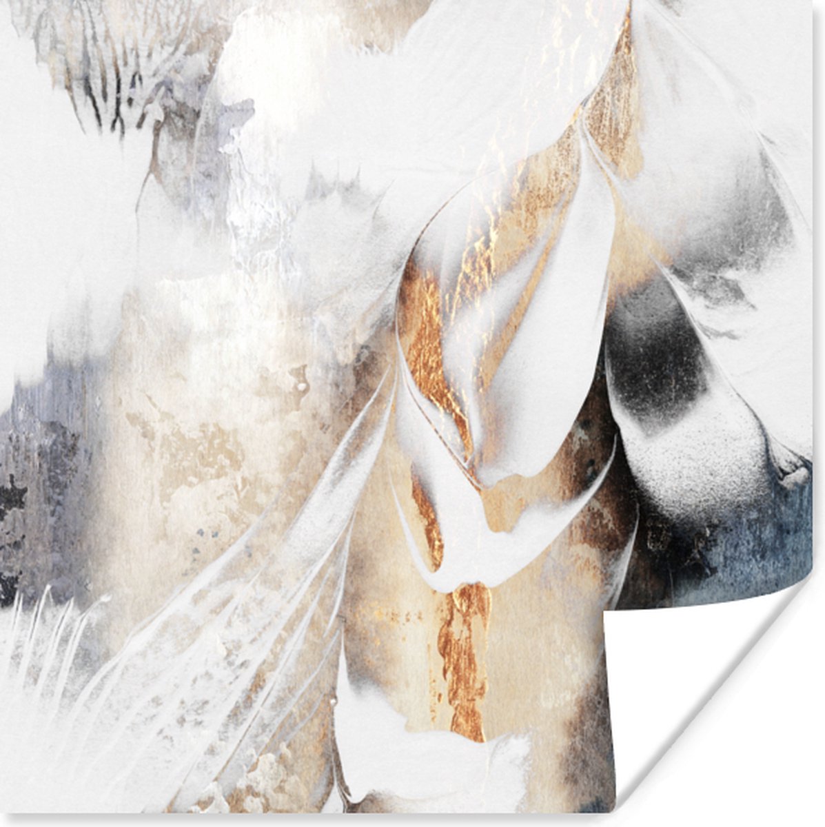 Poster Abstract - Gold - Design - Luxe - 75x75 cm