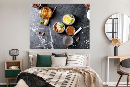 Poster Miel - Épices - Cuisine - Marbre - 160x120 cm XXL