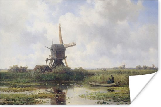 Poster Molen - Willem Roelofs - Oude meesters - Kunst - 30x20 cm