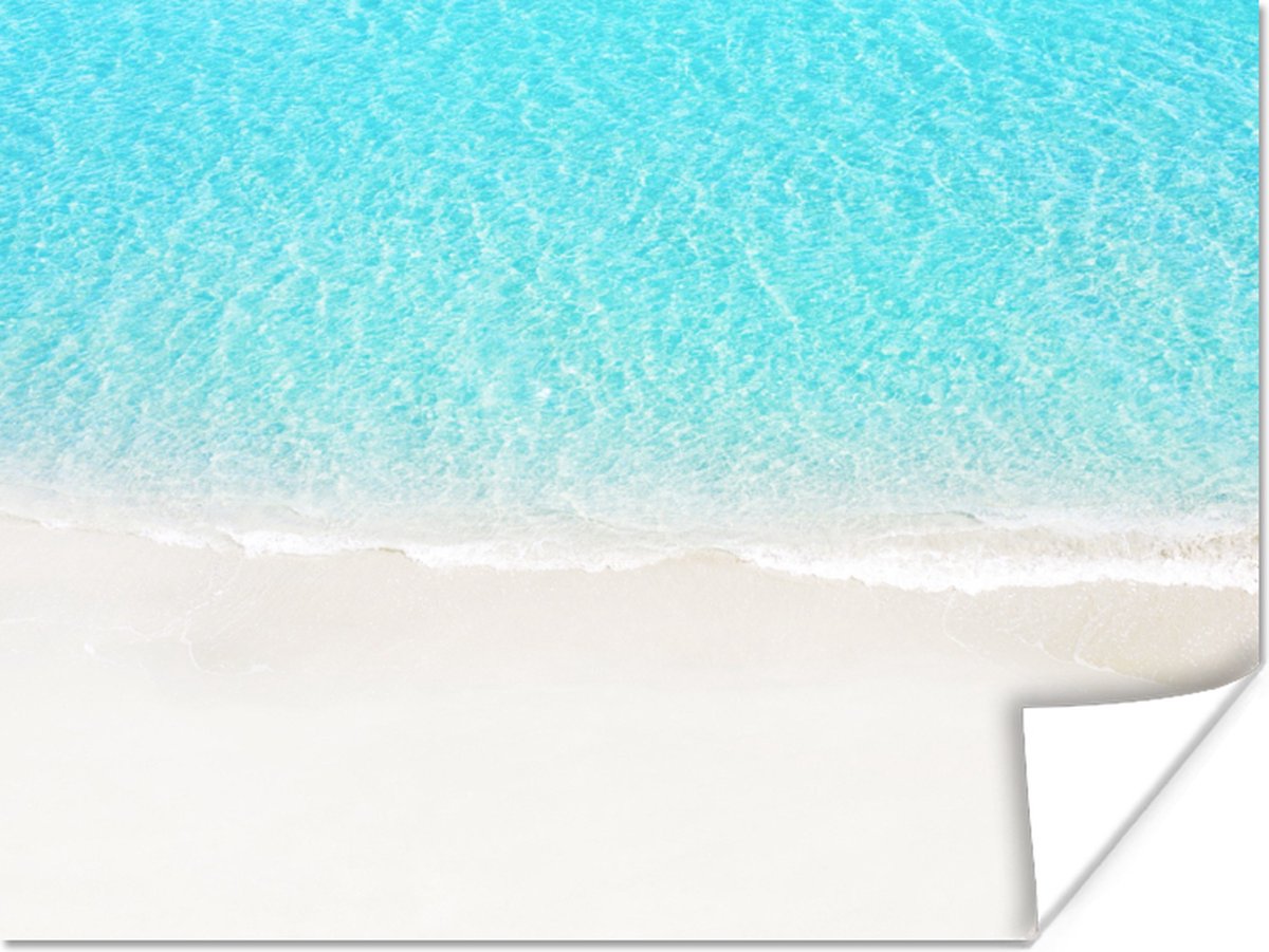 Poster Blauw - Water - Strand - 80x60 cm