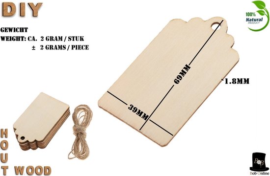 Kerstlabels, hangers, 100 stuks, Xmas bruin kraftpapier, cadeauhangers, kraftpapier, labels met koord voor het decoreren van kerstboom, geschenken, verpakking, decoratie (stijl E