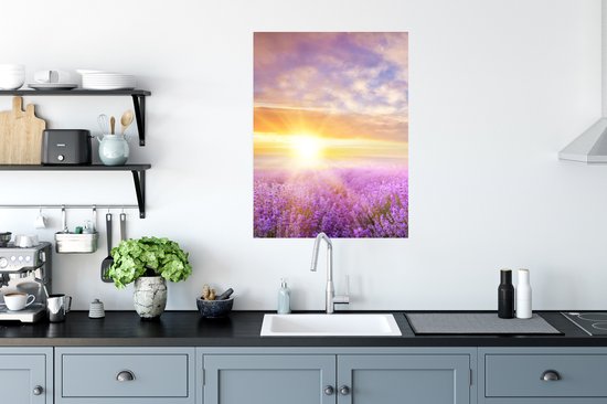 Affiche Lavande - Soleil - Ciel - Nature - 60x80 cm