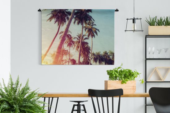 Tapisserie - Tapisserie - Palmier - Été - Rétro - Soleil - 120x90 cm - Tapisserie