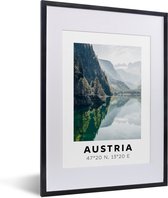 Affiche avec cadre Autriche - Alpes - Water - Berg - 30x40 cm