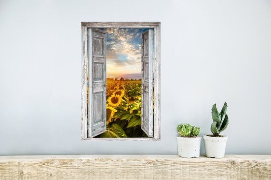 Affiche Look through - Tournesol - Fleurs - Soleil - 20x30 cm