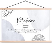 Posterhanger incl. Poster - Schoolplaat - Spreuken - Quotes - Kitchen - Keuken definitie - Woordenboek - 150x100 cm - Blanke latten
