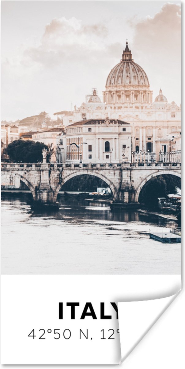 Poster Italië - Brug - Rivier - 60x120 cm