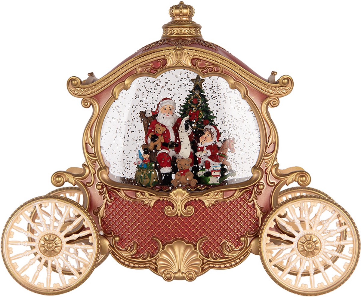 Kerstdecoratie met LED-verlichting en muziek 26x11x20 cm / 3xAA Rood Kunststof