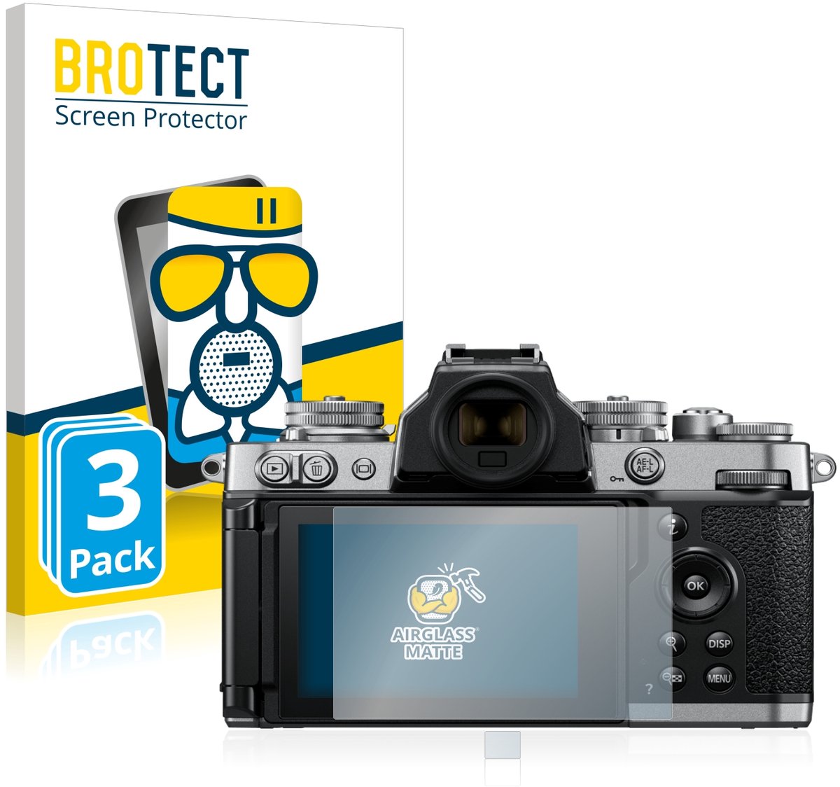 BROTECT - Screenprotector voor Nikon Z fc - Folie Beschermfolie Beschermglas matte 3 Stuks
