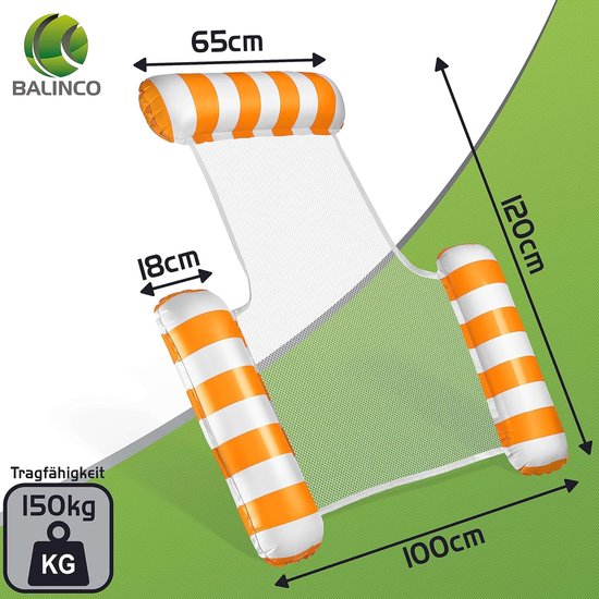 Luchtmatras Zwembad - Zwemstoel Waterstoel - Relaxen in Water - Extra Brede Zit - 150 kg Capaciteit - Oranje van Merkloos — afbeelding 3