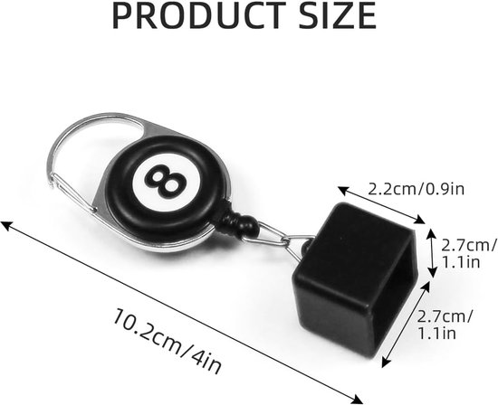 Krijthouder Pen - Biljart Accessoire - Poolen - Met Haak - Compact Formaat - Zwart — afbeelding 5