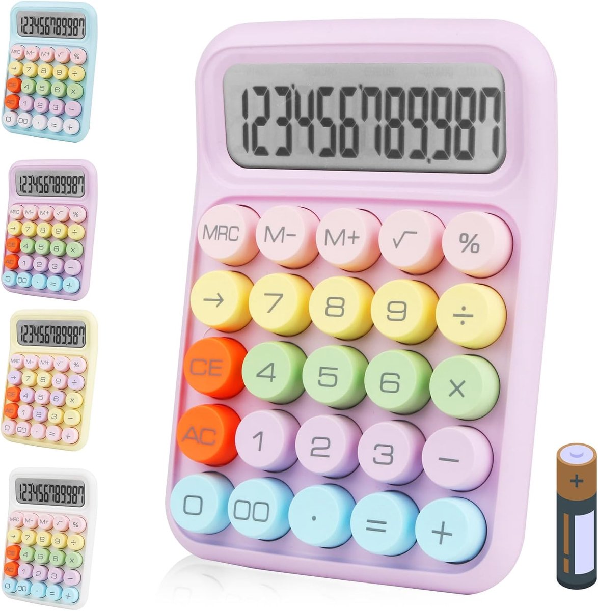 Elektronische Rekenmachine - Desktop Calculator - Kantoor School Thuis - Groot LCD Scherm Ronde Knoppen - 16 x 11 cm