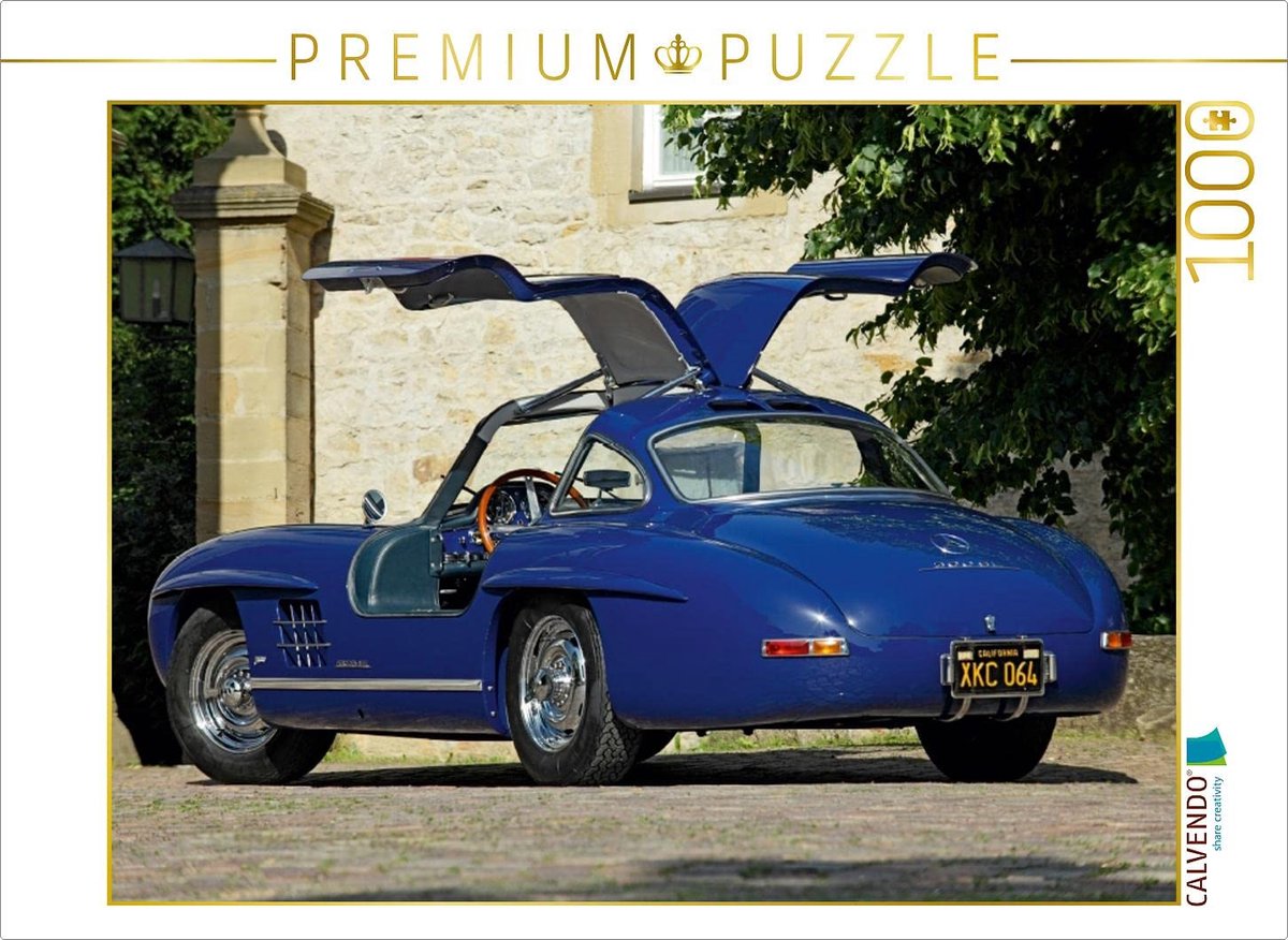 Puzzel Oldtimer - Legpuzzel Auto - Ontspanning Hobby - Aluminium Carrosserie - 1000 Stukjes - Zilver