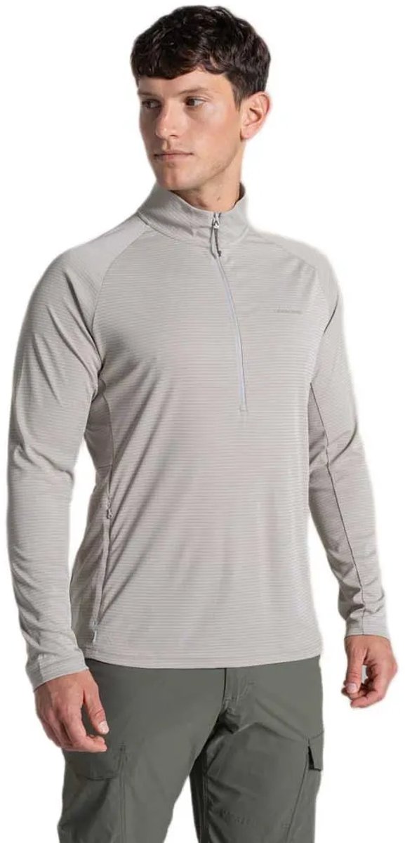 Craghoppers Nosilife Solarshield+ Half Zip T-shirt Met Lange Mouwen Grijs L Man