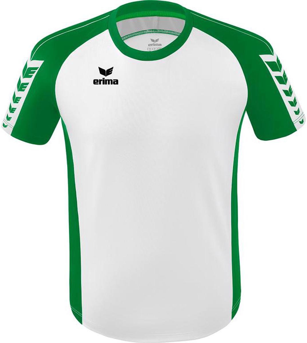 Erima Six Wings Shirt Korte Mouw Kinderen - Wit / Smaragd | Maat: 152