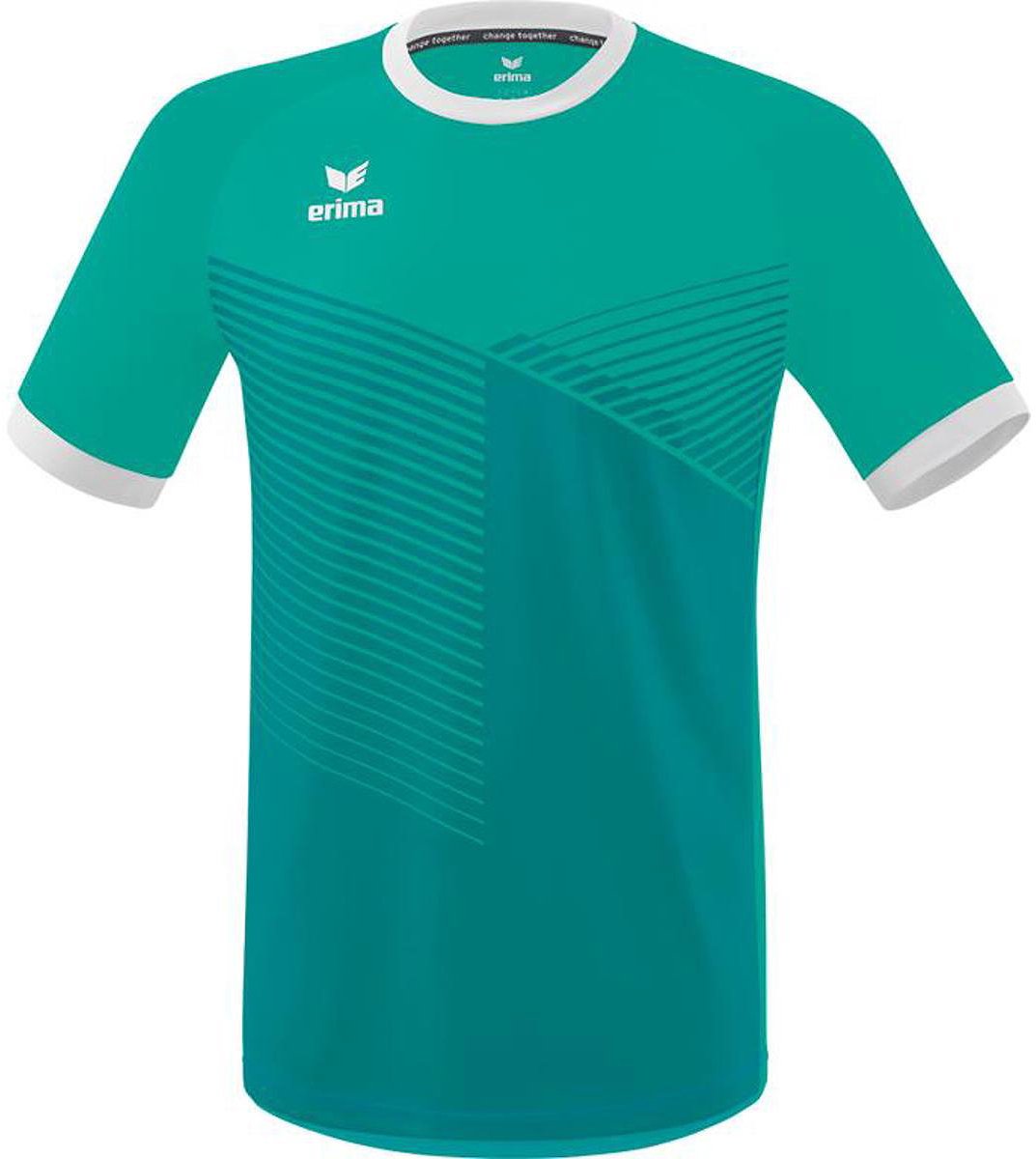 Erima Mantua Shirt Korte Mouw Heren - Columbia / Wit | Maat: L