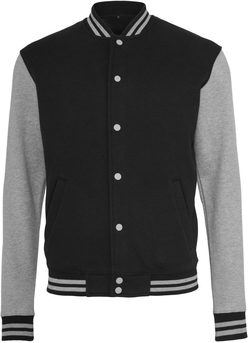 Build Your Brand - Sweat College Jacket - Black/Heather Grey maat 4XL