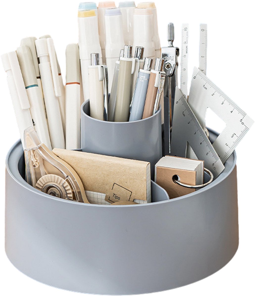 Make-up Organizer - Draaibare Cosmetica Houder - 6 Vakken Draaibaar - 1 Stuk - Grijs