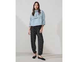 Next - Dames - wit met stippen - Jersey Harem Joggers - Zwart