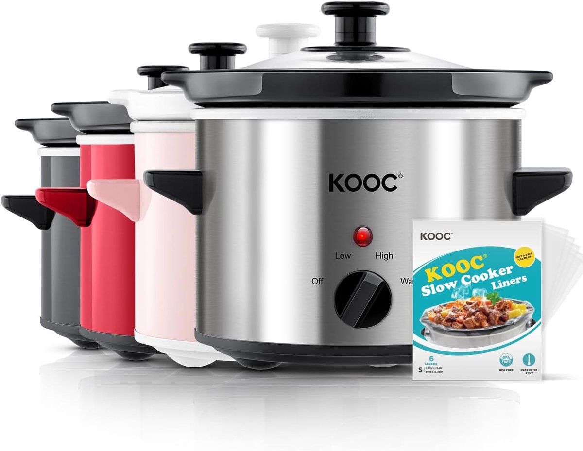 Kleine slowcooker - Compacte pan - Langzaam garen - Verbeterde keramische pot - 2 liter - Roestvrij staal