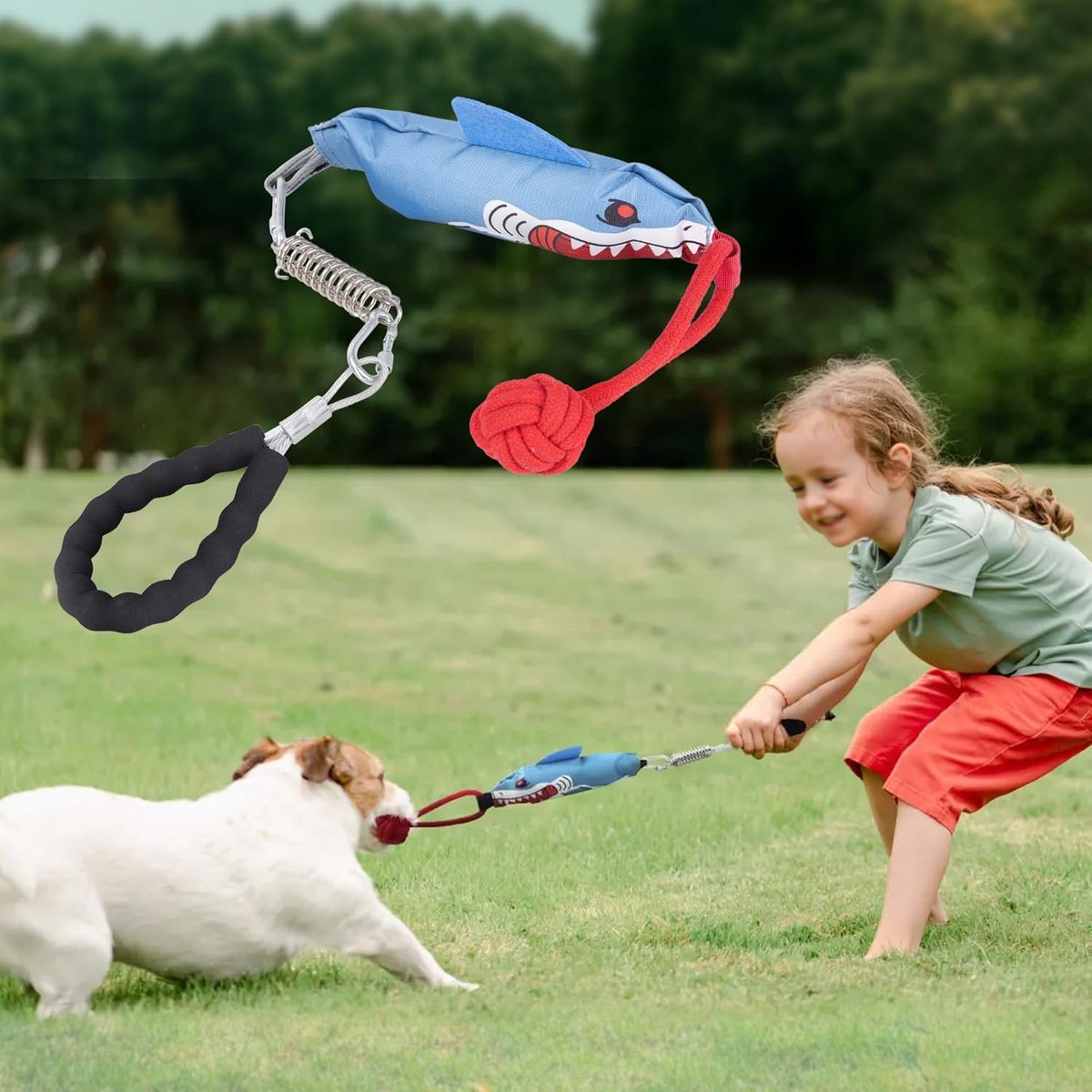Honden Trek Speelgoed - Touw Speeltje - Interactief Spel - Veerkrachtige Veer - 23x15x5 cm