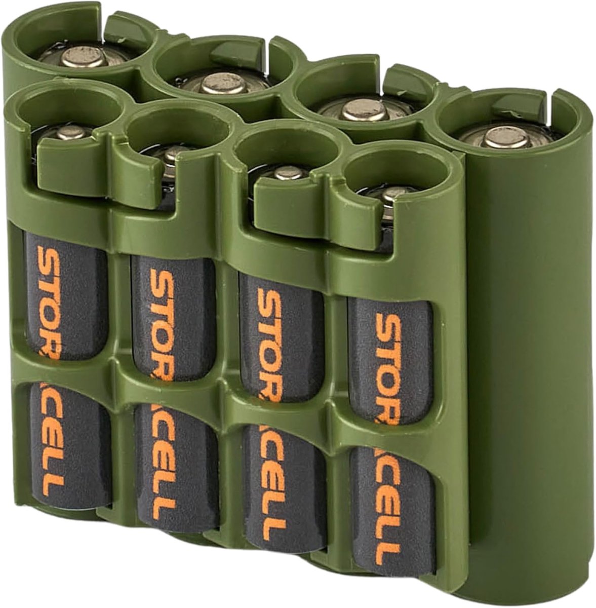 Batterijhouder Combo - Batterij Opslag Caddy - Organisatie Thuis Reizen - Gepatenteerd Vergrendelsysteem - 4x AA 4x AAA - Zwart
