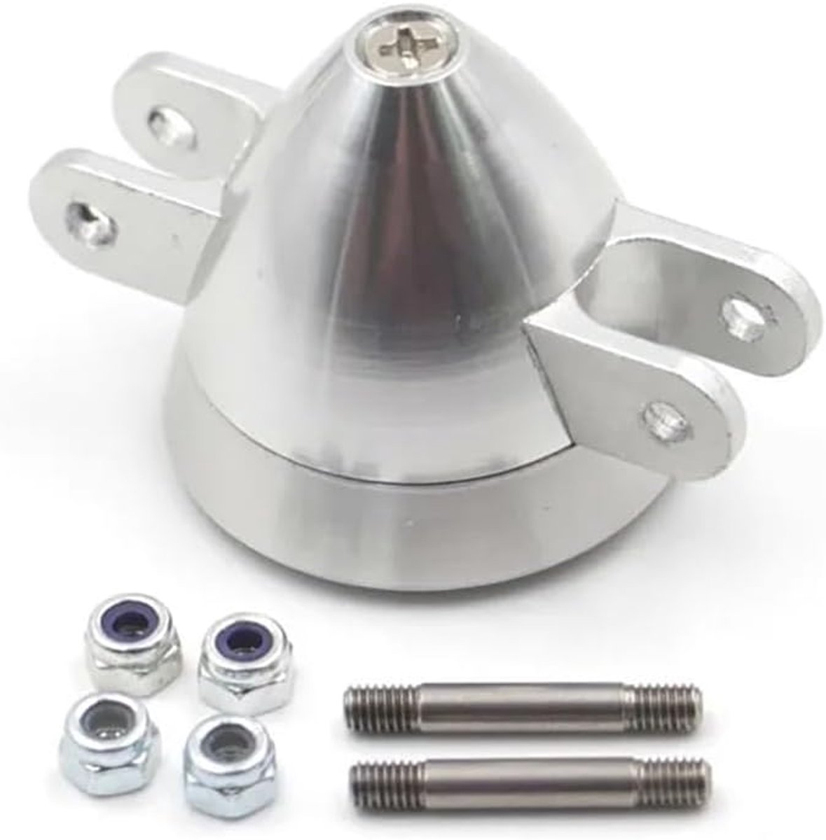 Opvouwbare Propeller Spinner - RC Onderdeel - Modelbouw Vliegtuig - Aluminiumlegering Constructie - D28-D48mm Schacht 3-5mm - Zilver