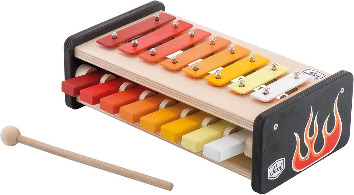 Muzikaal Speelgoed - Houten Speelgoed - Muziek Ontdekken - 12 Kleuren - 26 x 8 x 17 cm - Multicolor