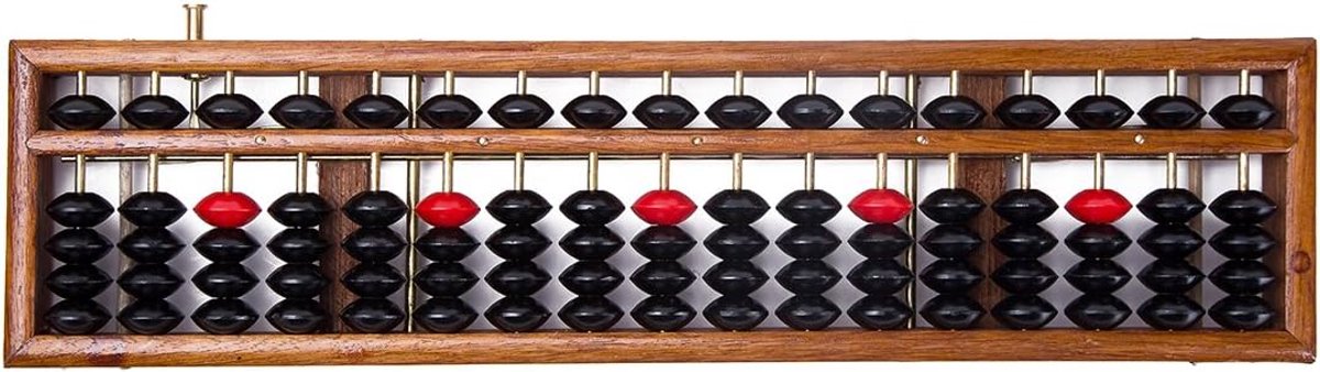 Telraam 17 Cijfers - Soroban Abacus - Rekenen Leren - Met Resetknop - 35.5 cm - Houtkleurig