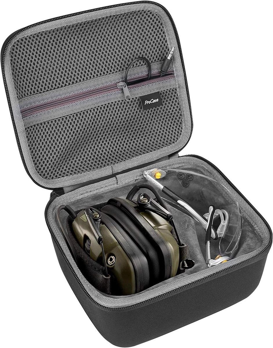 Beschermhoes Hoofdtelefoon - Opbergcase Draagbaar - Veilig Transport - Harde EVA Constructie - 16.5 x 7.4 x 1.8 cm - Zwart