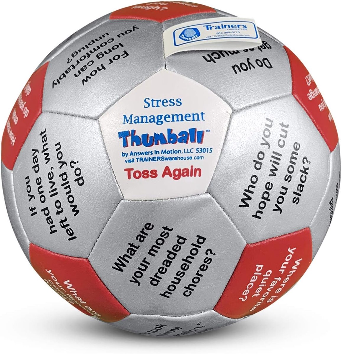Duimbal Ontspanning - Stressbal Kneeden - Handtherapie Oefenen - Vaste Foam Constructie - 6 Inch Diameter - Rood