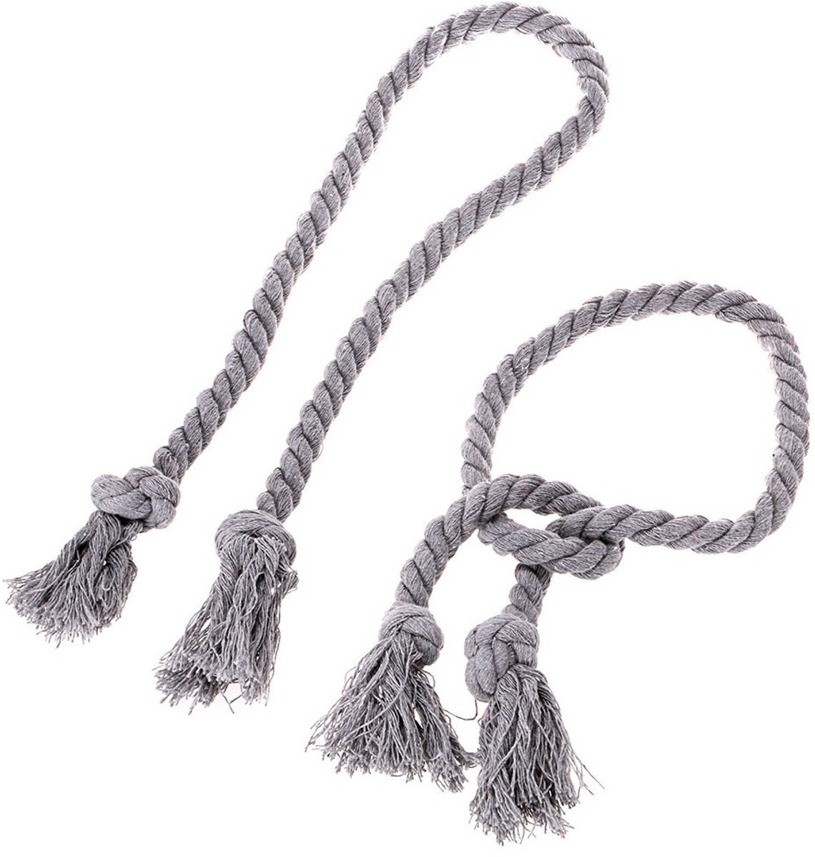 Allecto - Handgemaakte raff-houders voor gordijnen - Grijze katoenen touw - Decoratief en functioneel - Vintage stijl - Gordijnaccessoires - Geschi...
