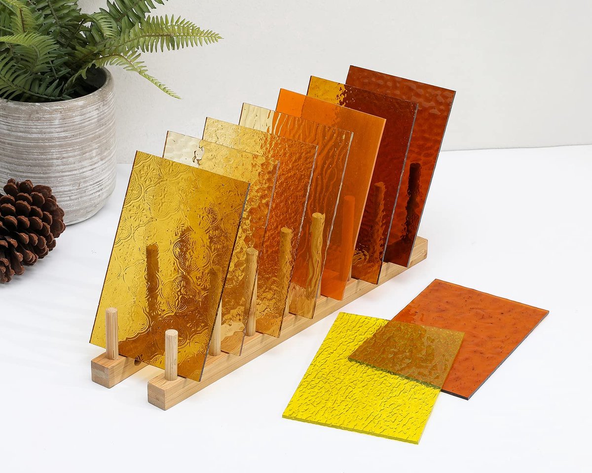 Glas in Lood Bladen - Gekleurd Glas - Mozaïek Kunst - Getextureerd Kathedraal - 4x6 Inch - Amber