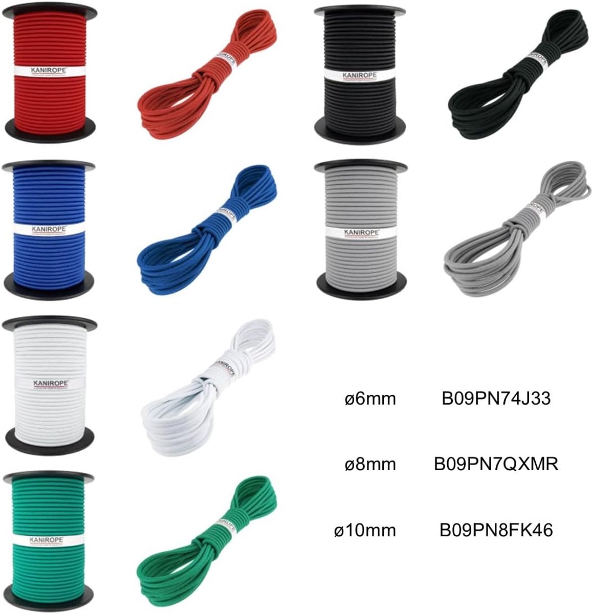 Rubberen touw - Span elastiek - Dekzeil bevestigen - Slijtvast PE omvlochten - 8mm 20 meter - Rood