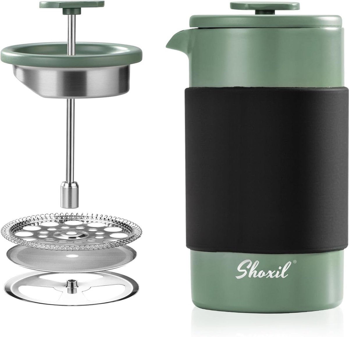 Franse Koffiezetter - Koffiepers - Verse Koffie Maken - Dubbelwandige Isolatie - 350ml - Groen