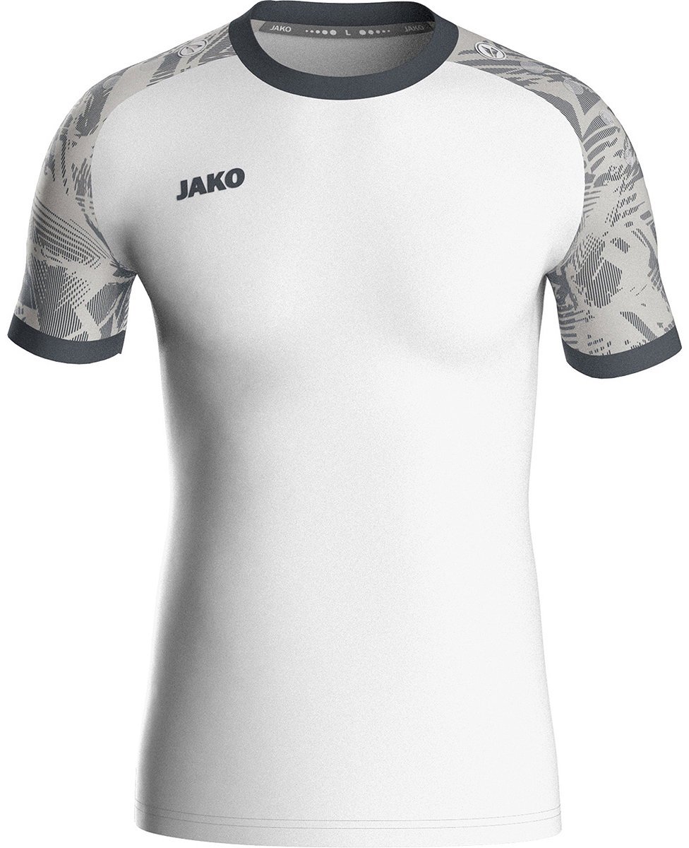 Jako Iconic Shirt Korte Mouw Heren - Wit / Zachtgrijs | Maat: 3XL