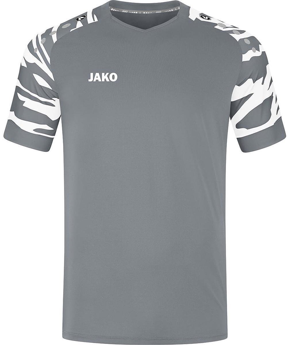Jako Wild Shirt Korte Mouw Heren - Steengrijs / Wit | Maat: XXL
