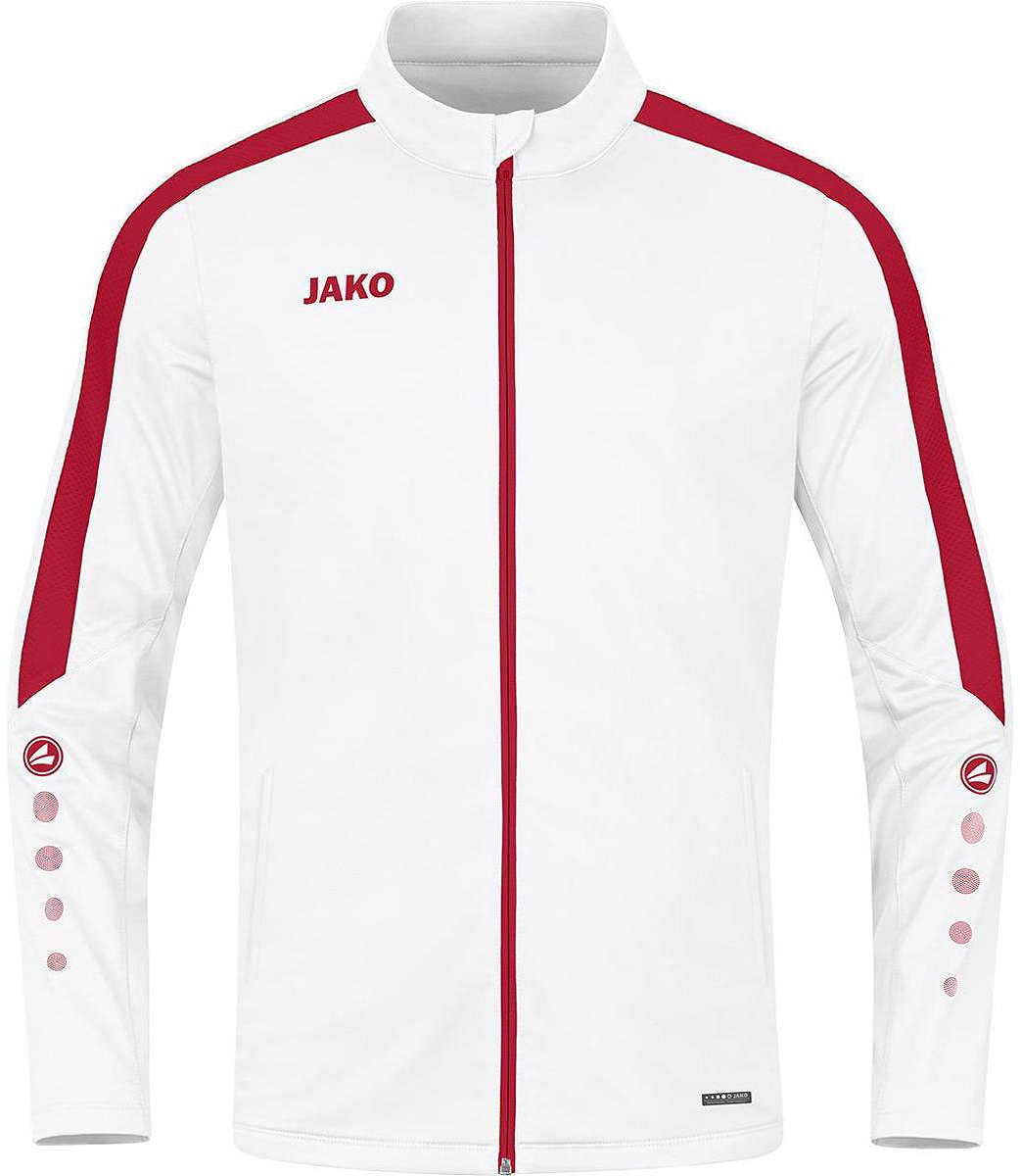 Jako Power Polyestervest Heren - Wit / Rood | Maat: M